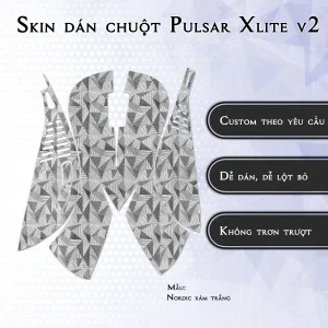 Skin dán chuột Pulsar Xlite Wireless v2 mẫu Nordic xám trắng