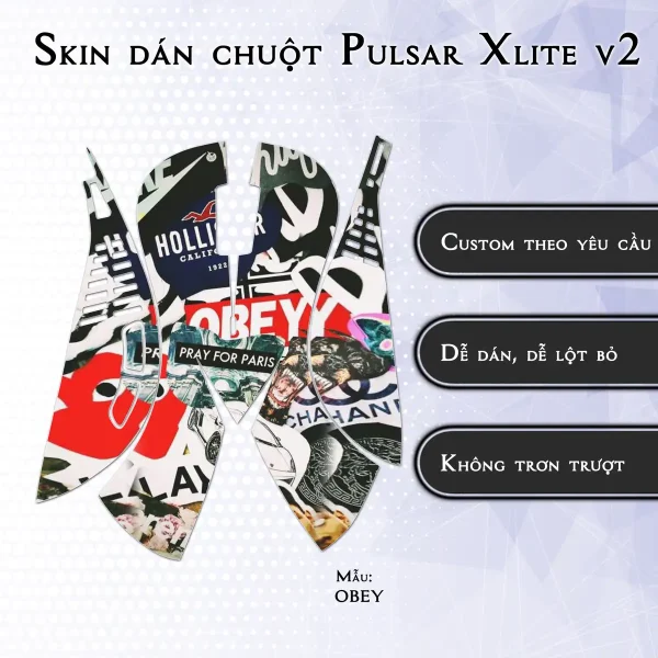 Skin dán chuột Pulsar Xlite Wireless v2 mẫu OBEY