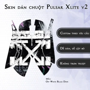 Skin dán chuột Pulsar Xlite Wireless v2 mẫu Off White Black Dope