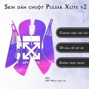 Skin dán chuột Pulsar Xlite Wireless v2 mẫu OFF White hồng tím