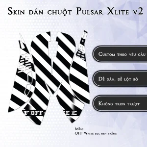 Skin dán chuột Pulsar Xlite Wireless v2 mẫu OFF White sọc đen trắng