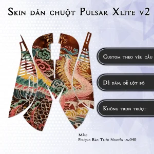 Skin dán chuột Pulsar Xlite Wireless v2 mẫu Phượng Bào Triều Nguyễn lsm040