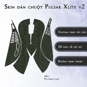 Skin dán chuột Pulsar Xlite Wireless v2 mẫu Polynesian xanh