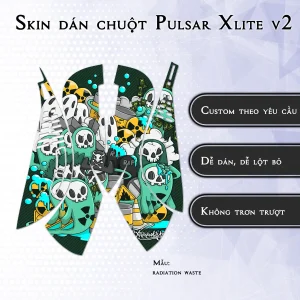 Skin dán chuột Pulsar Xlite Wireless v2 mẫu radiation waste