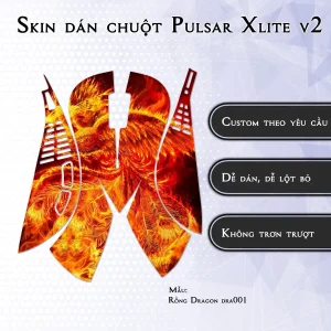 Skin dán chuột Pulsar Xlite Wireless v2 mẫu Rồng Dragon dra001