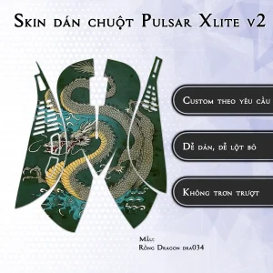 Skin dán chuột Pulsar Xlite Wireless v2 mẫu Rồng Dragon dra034