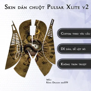 Skin dán chuột Pulsar Xlite Wireless v2 mẫu Rồng Dragon dra059