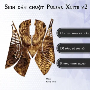 Skin dán chuột Pulsar Xlite Wireless v2 mẫu Rồng vàng