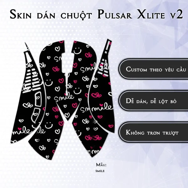 Skin dán chuột Pulsar Xlite Wireless v2 mẫu smile