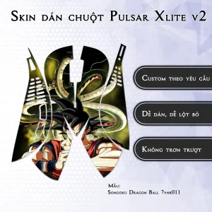 Skin dán chuột Pulsar Xlite Wireless v2 mẫu Songoku Dragon Ball 7vnr011