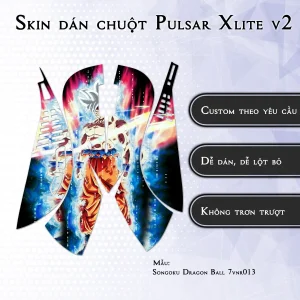 Skin dán chuột Pulsar Xlite Wireless v2 mẫu Songoku Dragon Ball 7vnr013