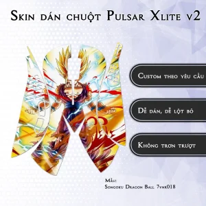 Skin dán chuột Pulsar Xlite Wireless v2 mẫu Songoku Dragon Ball 7vnr018