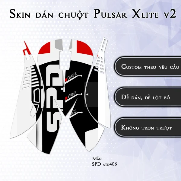 Skin dán chuột Pulsar Xlite Wireless v2 mẫu SPD atk406