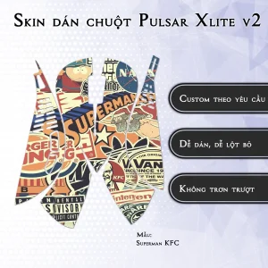 Skin dán chuột Pulsar Xlite Wireless v2 mẫu Superman KFC