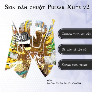 Skin dán chuột Pulsar Xlite Wireless v2 mẫu Sài Gòn Cà Phê Sữa Đá Chib010