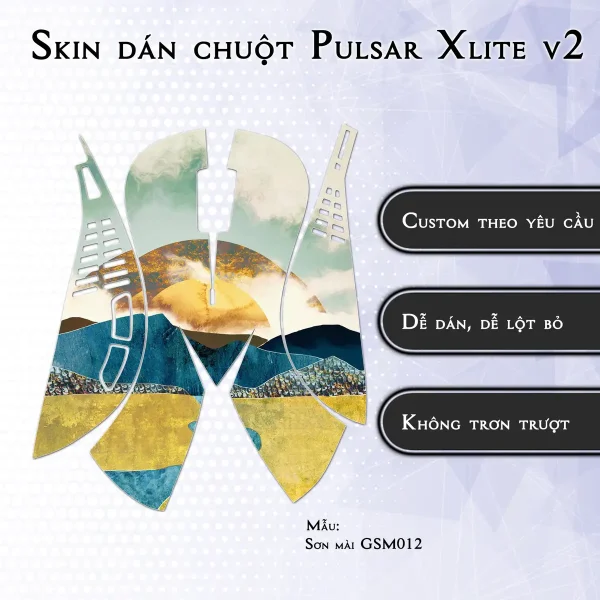 Skin dán chuột Pulsar Xlite Wireless v2 mẫu Sơn mài GSM012