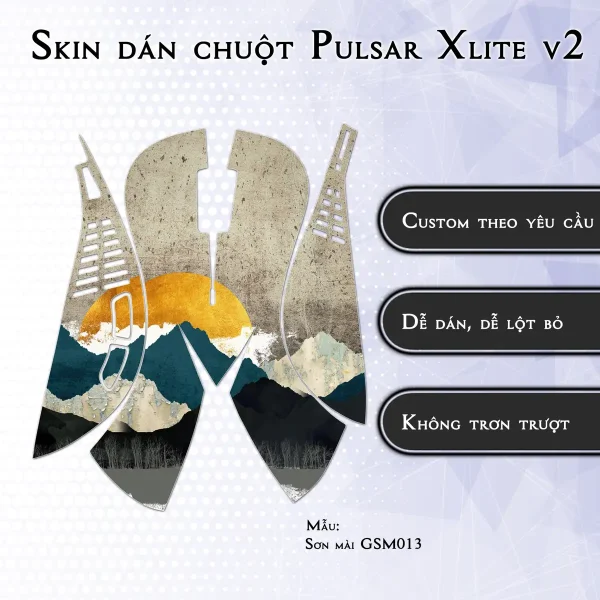 Skin dán chuột Pulsar Xlite Wireless v2 mẫu Sơn mài GSM013