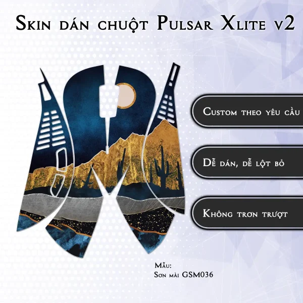 Skin dán chuột Pulsar Xlite Wireless v2 mẫu Sơn mài GSM036
