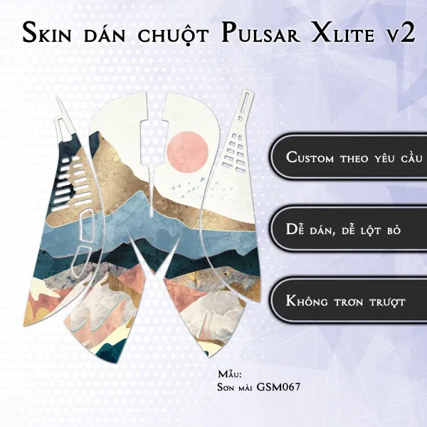 Skin dán chuột Pulsar Xlite Wireless v2 mẫu Sơn mài GSM067