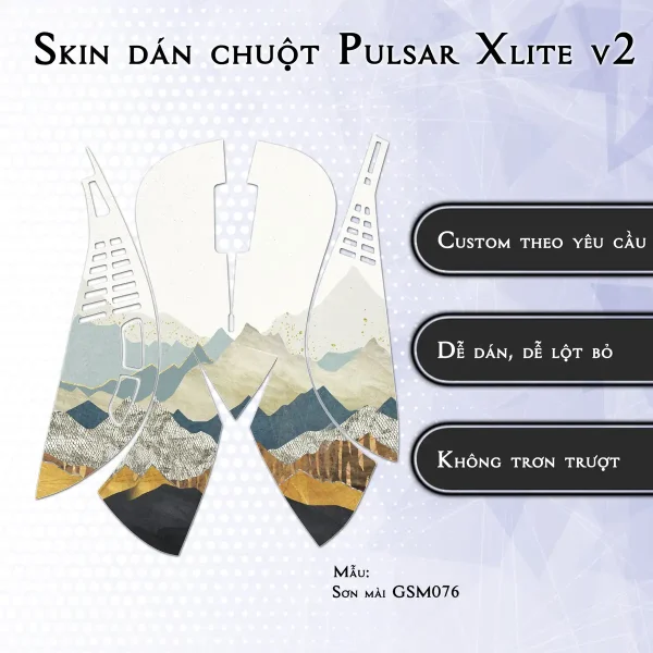 Skin dán chuột Pulsar Xlite Wireless v2 mẫu Sơn mài GSM076