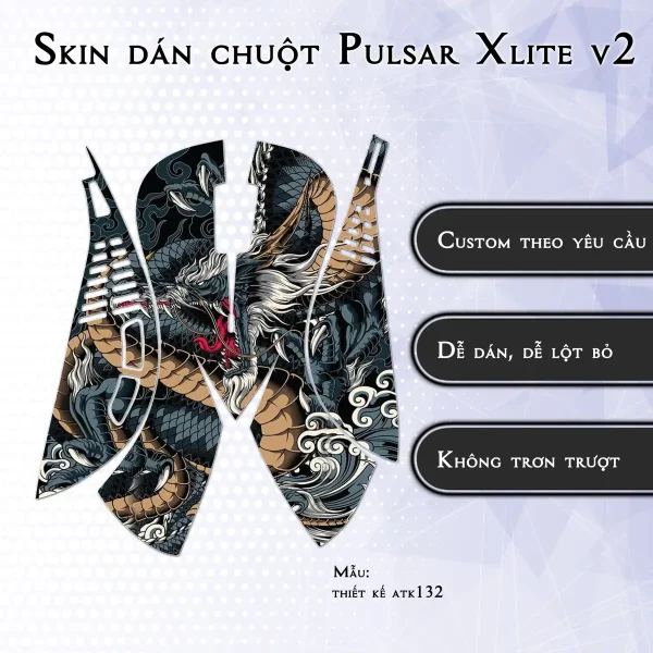 Skin dán chuột Pulsar Xlite Wireless v2 mẫu thiết kế atk132