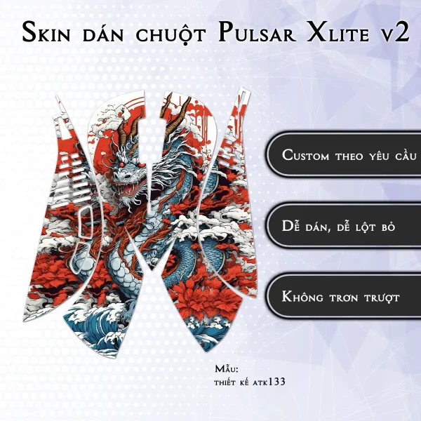 Skin dán chuột Pulsar Xlite Wireless v2 mẫu thiết kế atk133
