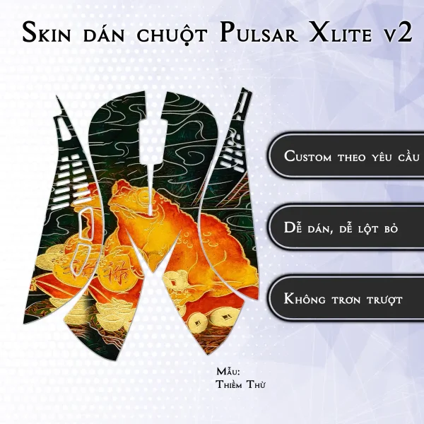 Skin dán chuột Pulsar Xlite Wireless v2 mẫu Thiềm Thừ