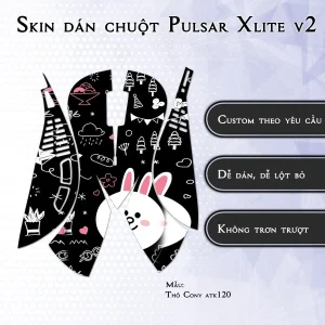 Skin dán chuột Pulsar Xlite Wireless v2 mẫu Thỏ Cony atk120