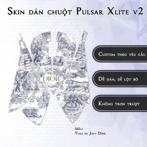 Skin dán chuột Pulsar Xlite Wireless v2 mẫu Toile de Jouy Dior