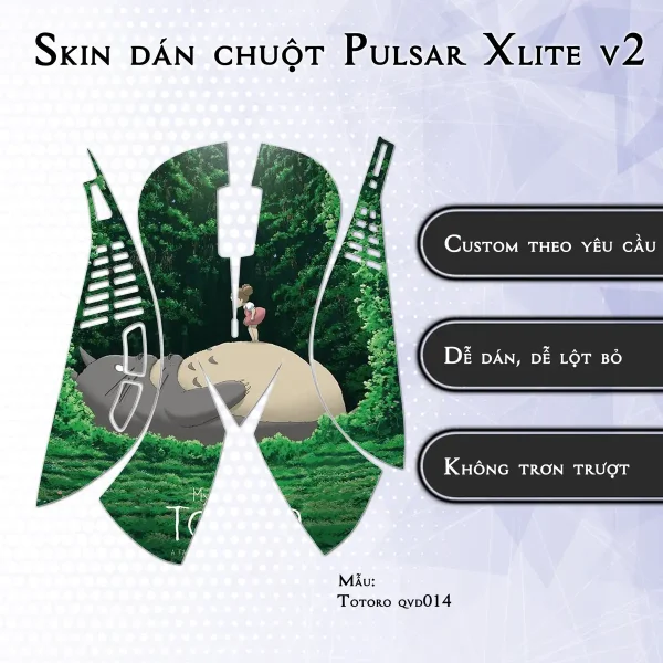 Skin dán chuột Pulsar Xlite Wireless v2 mẫu Totoro qvd014
