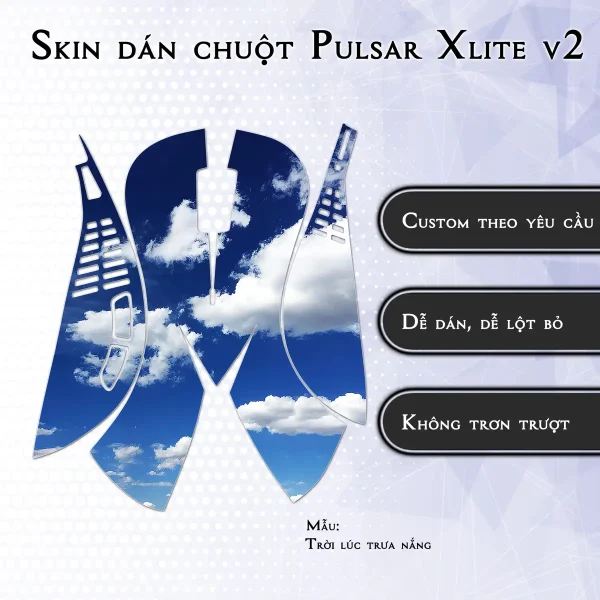 Skin dán chuột Pulsar Xlite Wireless v2 mẫu Trời lúc trưa nắng