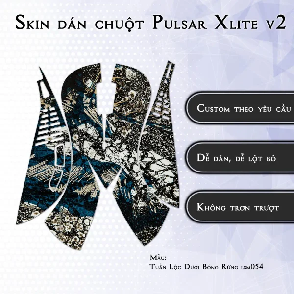 Skin dán chuột Pulsar Xlite Wireless v2 mẫu Tuần Lộc Dưới Bóng Rừng lsm054