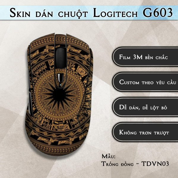 Skin dán chuột Logitech G603 mẫu Trống đồng - TDVN03